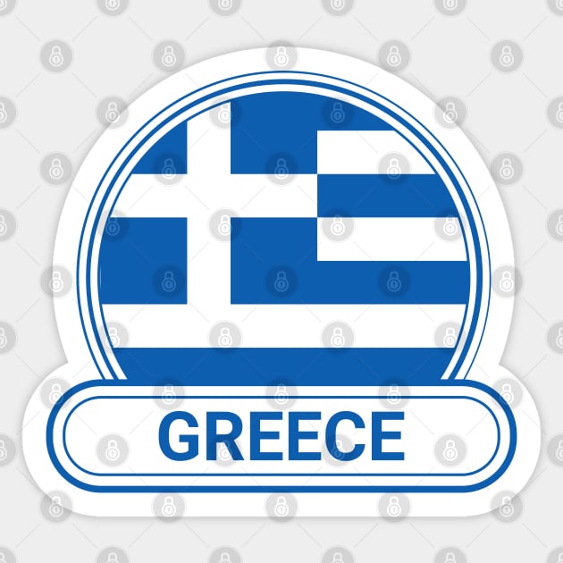 Greece Country Badge - Greece Flag Sticker by Yesteeyear